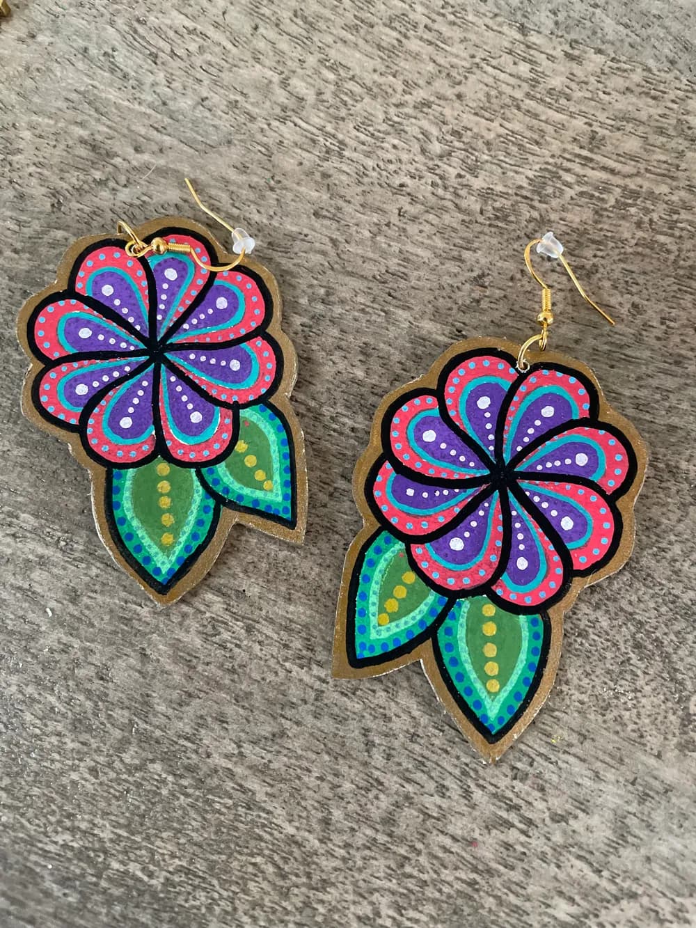 Beaded-style flower earrings